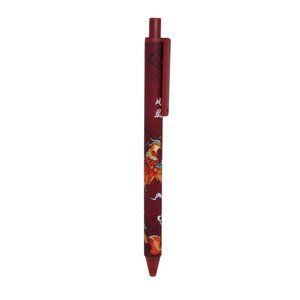 Burgundy Gel Animal Graphics Writing Pen With Clip Push Top